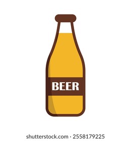 Beer drink bottle glass icon features clean lines and elegance concept