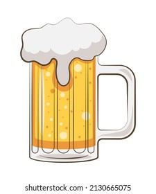beer drink and foam icon flat