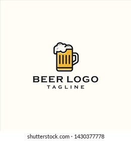 beer drink glass logo illustration vector icon download