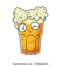 beber cerveza con cubos de hielo