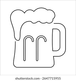 Beer drink icon, Line Vector graphics