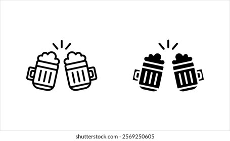 beer drink icon set, on white background.