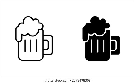 beer drink icon set, on white background.