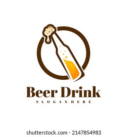 Beer drink logo design vector, Creative Beer drink logo design Template Illustration