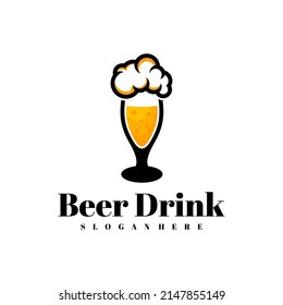 Beer drink logo design vector, Creative Beer drink logo design Template Illustration