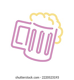 beer drink neon icon isolated