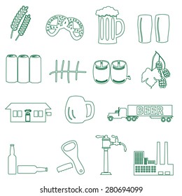 beer drink and pub simple outline icons eps10