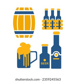 Beer drink shape vector set design