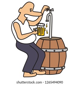 beer drinker, vector illustration