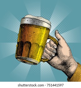 Beer drink,hand holding beer mug,Party background