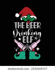 
THE BEER DRINKING ELF VECTOR TSHIRT DESIGN