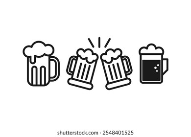 beer and drinks. cheers icon set