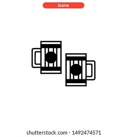 beer drinks icon isolated sign symbol vector illustration - high quality black style vector icons

