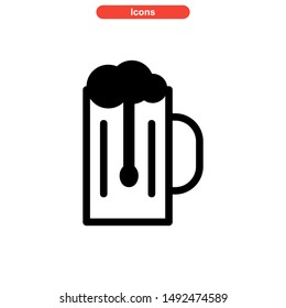 beer drinks icon isolated sign symbol vector illustration - high quality black style vector icons
