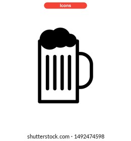 beer drinks icon isolated sign symbol vector illustration - high quality black style vector icons
