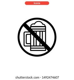 beer drinks icon isolated sign symbol vector illustration - high quality black style vector icons
