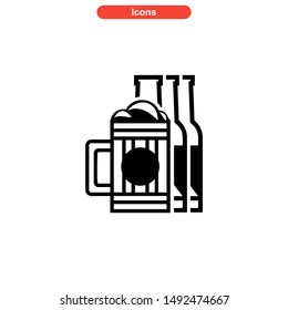 beer drinks icon isolated sign symbol vector illustration - high quality black style vector icons

