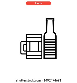 beer drinks icon isolated sign symbol vector illustration - high quality black style vector icons
