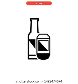 beer drinks icon isolated sign symbol vector illustration - high quality black style vector icons
