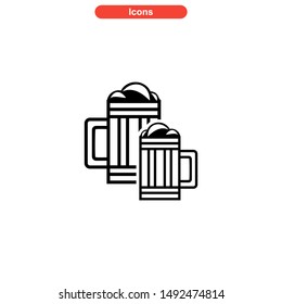 beer drinks icon isolated sign symbol vector illustration - high quality black style vector icons
