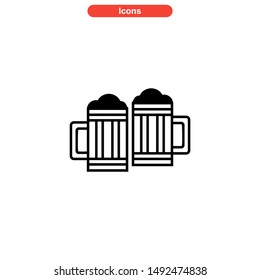 beer drinks icon isolated sign symbol vector illustration - high quality black style vector icons
