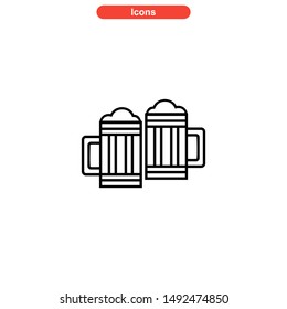 beer drinks icon isolated sign symbol vector illustration - high quality black style vector icons
