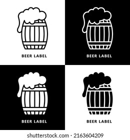 Beer Drum Container Icon Cartoon. Wooden Barrel Alcohol Symbol Vector Logo
