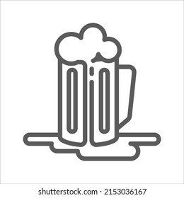  Beer drunk simple line icon