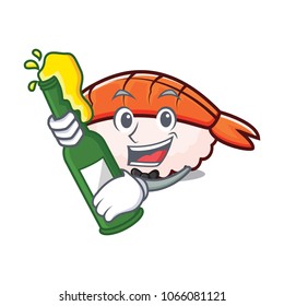 Beer ebi sushi mascot cartoon