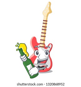 With beer electric guitar 