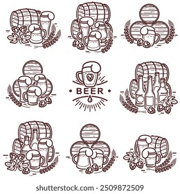 Beer elements set. Collection icon beer. Vector