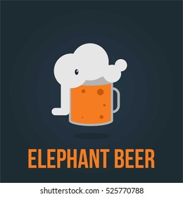 BEER ELEPHANT COMPANY BUSINESS LOGO TEMPLATE SIGN SYMBOL EMBLEM BADGE