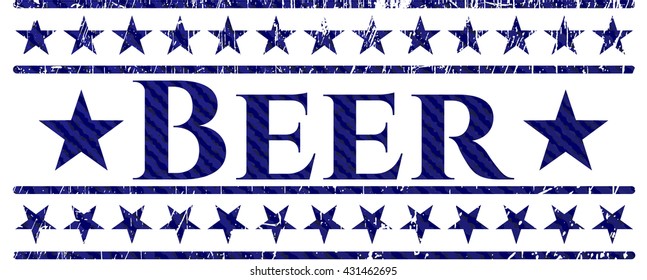 Bier-Emblem mit Jean-Struktur
