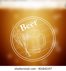 Beer emblem, label for your design, excellent vector illustration, EPS 10