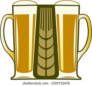 Beer emblem on a white background