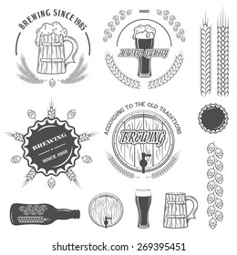 Beer emblems , labels and design elements.