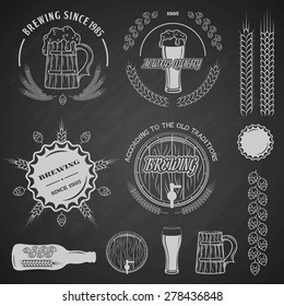 Beer emblems , labels and design elements.