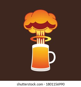 Beer explosion Glass vector, Logo design, icon of beer glass, Strong 