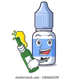 With beer eye drops isolated with the characters