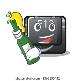 With beer f12 button installed on cartoon computer