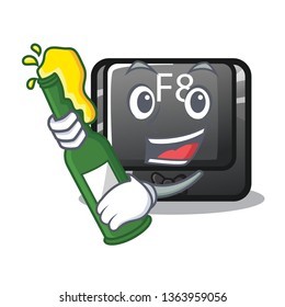 With beer f8 button displayed on cartoon keyboard