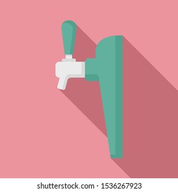 Beer faucet icon. Flat illustration of beer faucet vector icon for web design
