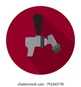Beer faucet icon on a button, Vector illustration