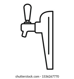 Beer faucet icon. Outline beer faucet vector icon for web design isolated on white background