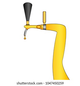 Beer faucet.Close up of press. Beer tap pop art hand drawn. Comic book style imitation. Object on a white background vector