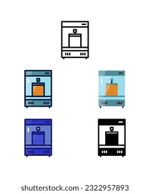 Beer Fermentation process. Home brew Equipment and raw material icons. vector