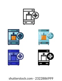 Beer fermentation temperature control. Home brewer Equipment and raw material icons. vector