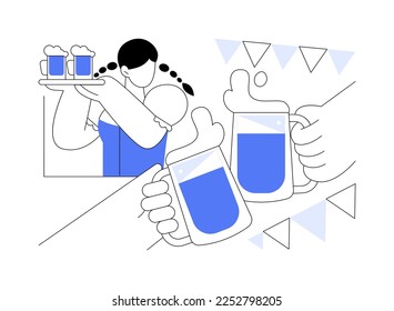 Beer fest abstract concept vector illustration. Street brewing, beer and music festival, outdoor fun, craft drink, street party, social event, enjoy entertainment abstract metaphor.