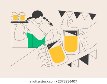 Beer fest abstract concept vector illustration. Street brewing, beer and music festival, outdoor fun, craft drink, street party, social event, enjoy entertainment abstract metaphor.