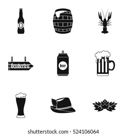 Beer fest icons set. Simple illustration of 9 beer fest vector icons for web